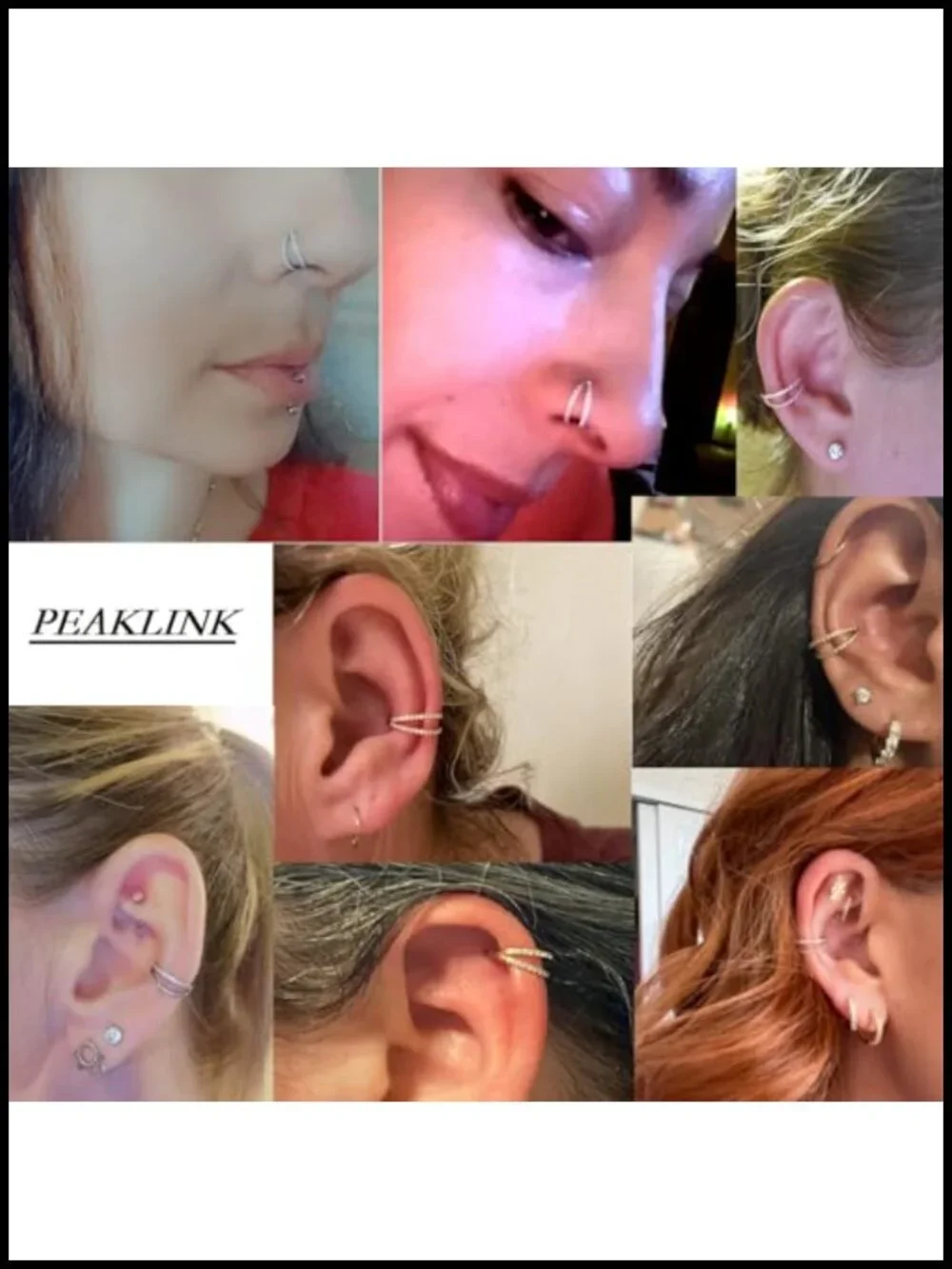 Titanium Nose Hoop Ring Conch Cartilage Clicker 18G 12mm Piercing Jewelry